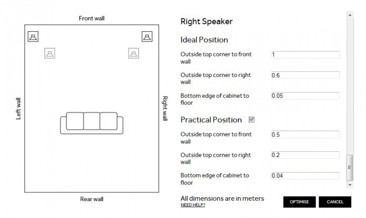 Speaker Placement Dimensions