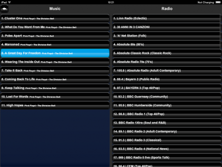 Sample Crestron Application: Track Selection